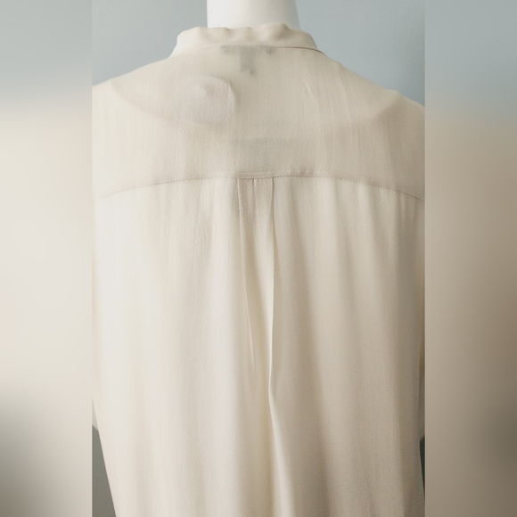 [2X] EILEEN FISHER 100% Silk Button Down Semi Sheer Short Sleeve Blouse - Picture 10 of 15
